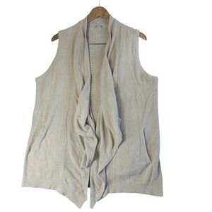 Barefoot Dreams CozyChic Ultra Lite Waterfall Vest Beige L/XL Boho Cozycore